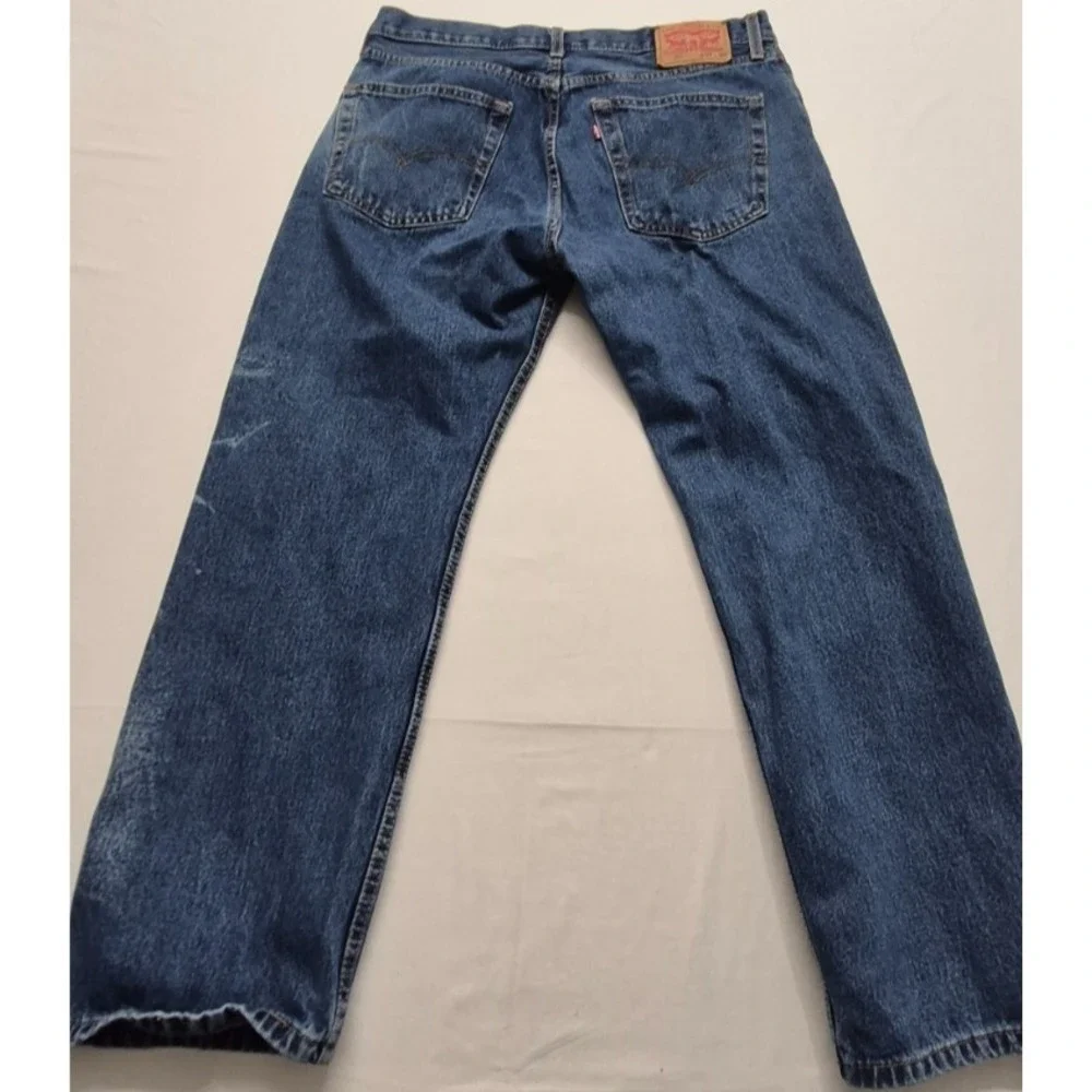 Levi Strauss men's 505 dark wash denim blue jeans‎ 36x30 100% Cotton
